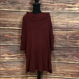 Pact Maroon Medium Knit Oversized Sweater | OS